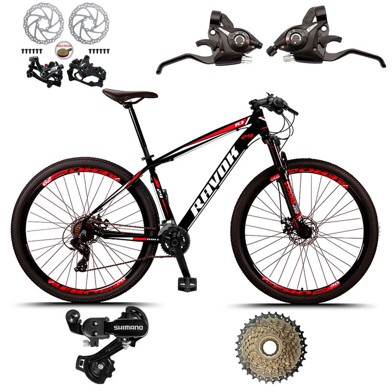 10% PIX - Bicicleta Bike Aro 29 Alumínio 24 Velocidades Shimano Suspensão Freio A Disco