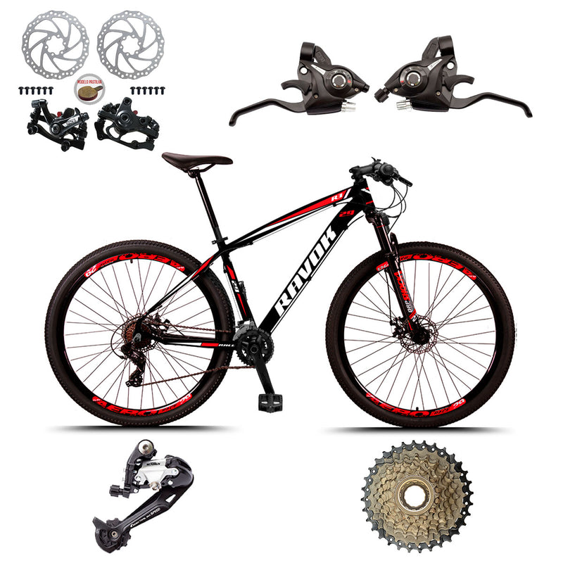 10% PIX - Bicicleta Aro 29 Alumínio Freio A Disco 27 Velocidades Alavanca