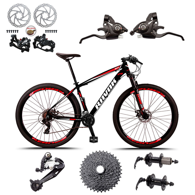 10% PIX - Bicicleta Aro 29 Freio A Disco 27 Velocidades Cubo Alúminio K7