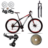 10% PIX - Bicicleta Mountain Bike 21 Velocidades Aço Suspensão Shimano