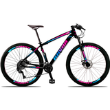 10% PIX - Bicicleta Mountain Bike 21 Velocidades Alavanca Alumínio